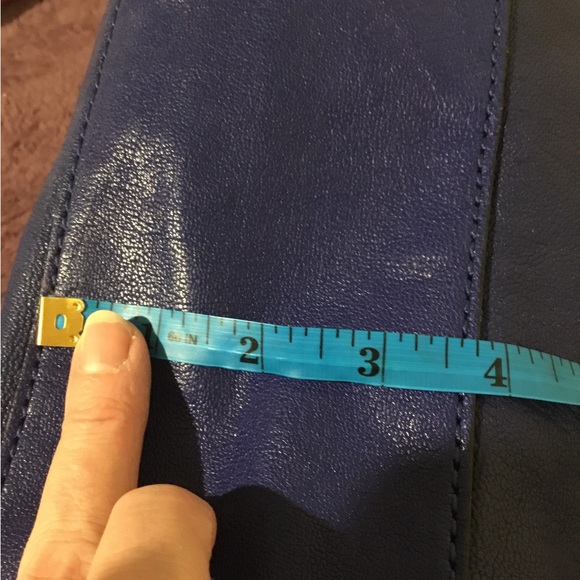 Milly Royal Blue Leather Medium Size Shoulder Bag - Picture 14 of 16